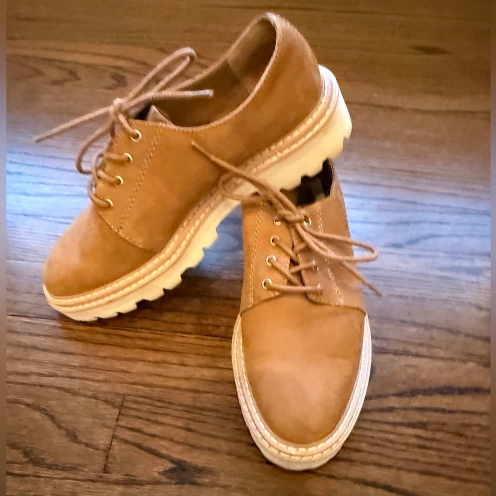 Dolce Vita Women’s Martie Brown Suede Lace-Up Oxfords Size 8.5